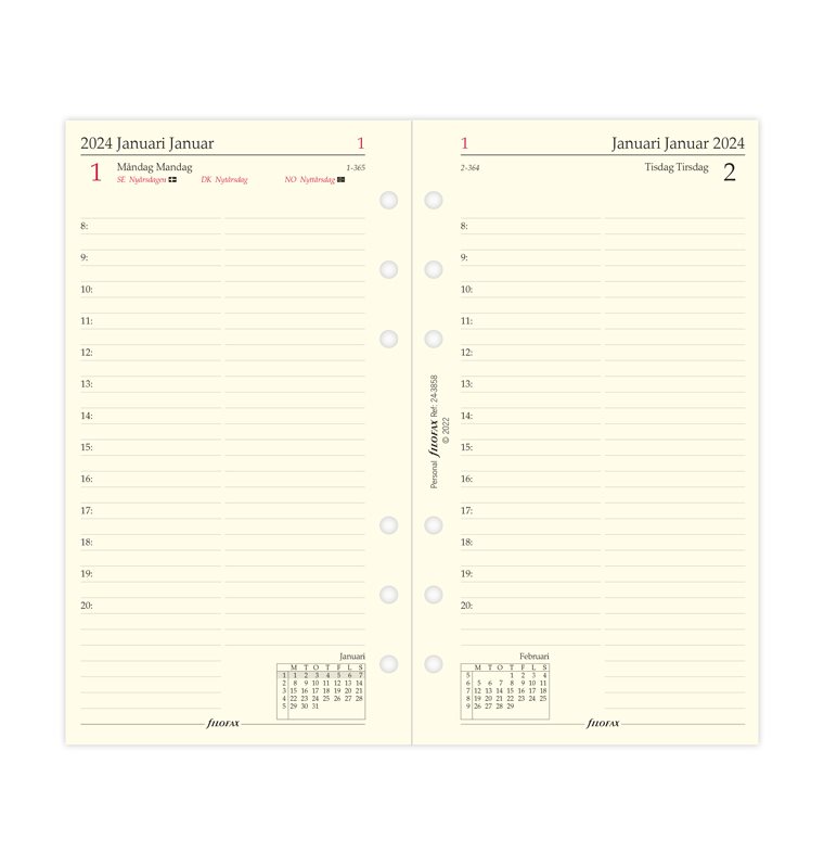 Dagbok Personal 2024 Dag Per Sida Svensk/Dansk/Norsk