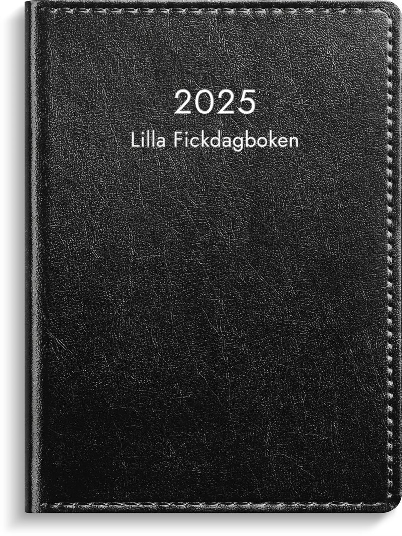 Kalender 2025 Lilla Fickdagboken svart konstläder